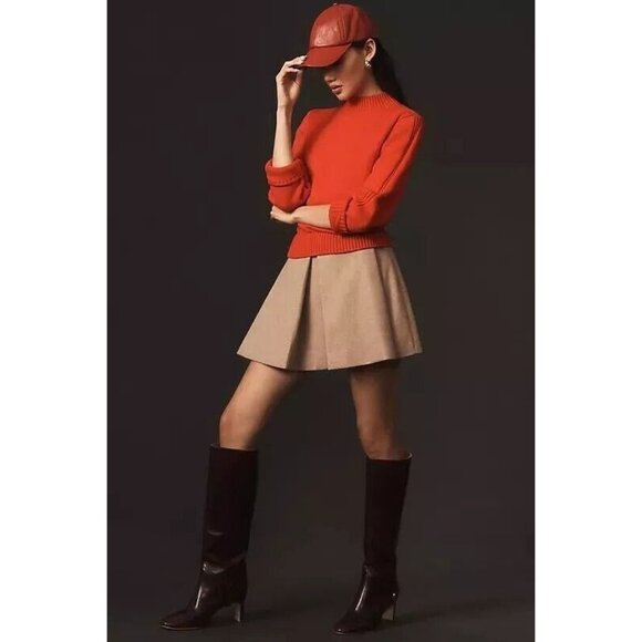 Anthropologie Mare Mare Twofer Mock-Neck Sweater Dress Red Size Small - Picture 2 of 11